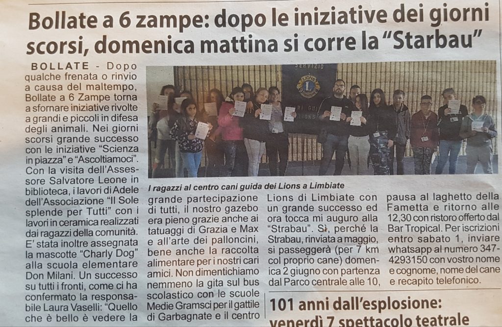 dicono di noi articoli giornale bollate a 6 zampe