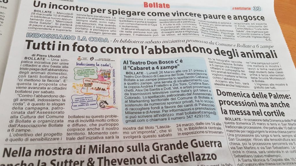 dicono di noi articoli giornale bollate a 6 zampe